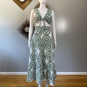 ZARA - Green Embroidered Dress